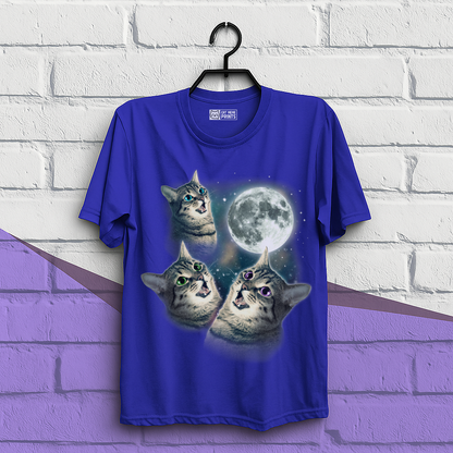 Three Cat Moon 3 Wolfs Cat T-Shirt