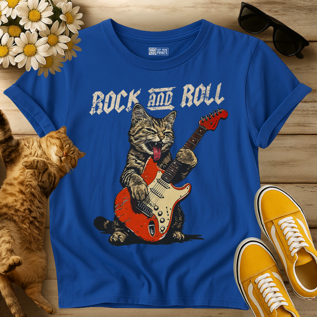 Guitarist Cat Rock and Roll T-Shirt
