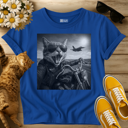 Biker Cat Selfie on a Motorcycle T-Shirt