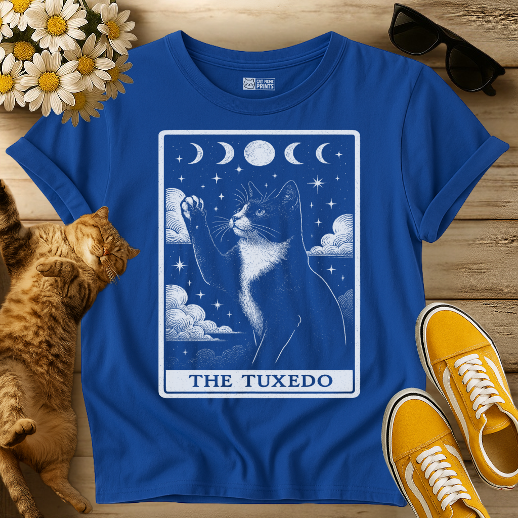 The Tuxedo Cat Tarot Card Witchy Moon T-Shirt