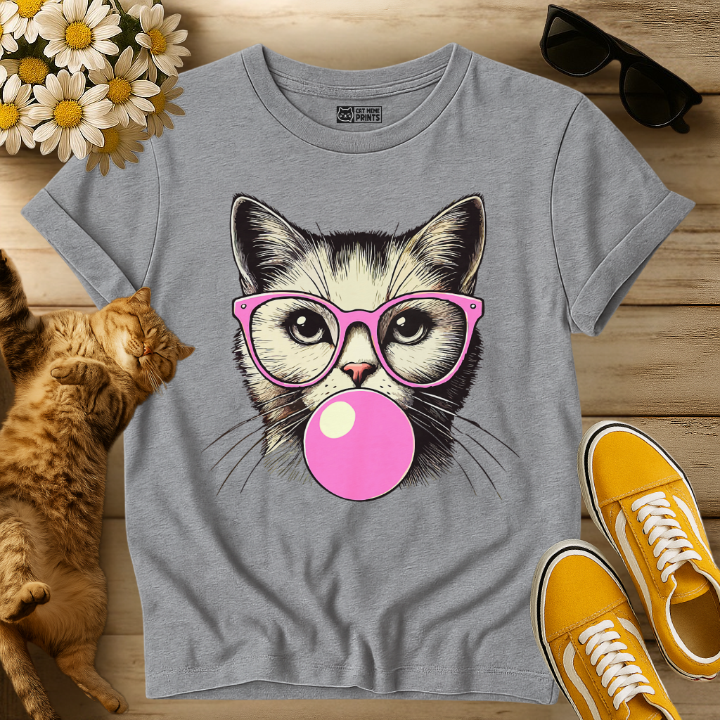 Kitty Blowing Bubble Gum T-Shirt
