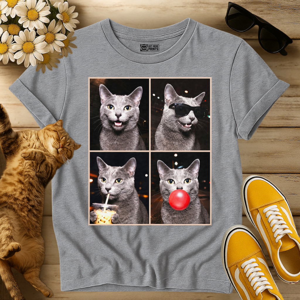 Russian Blue Cat Photo Booth T-Shirt