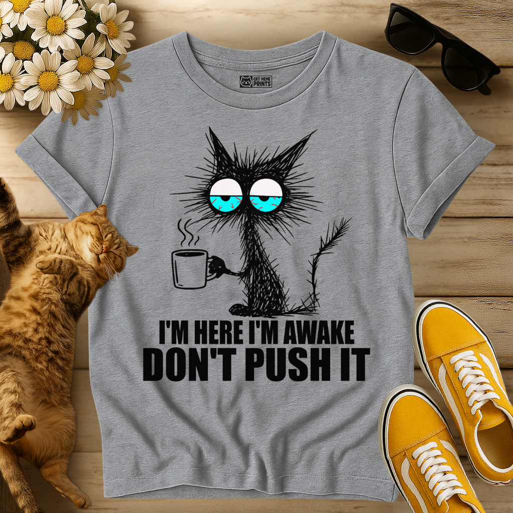 I'm Here I'm Awake Don't Push It T-Shirt