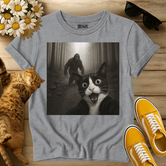 Cat Selfie with Bigfoot T-Shirt