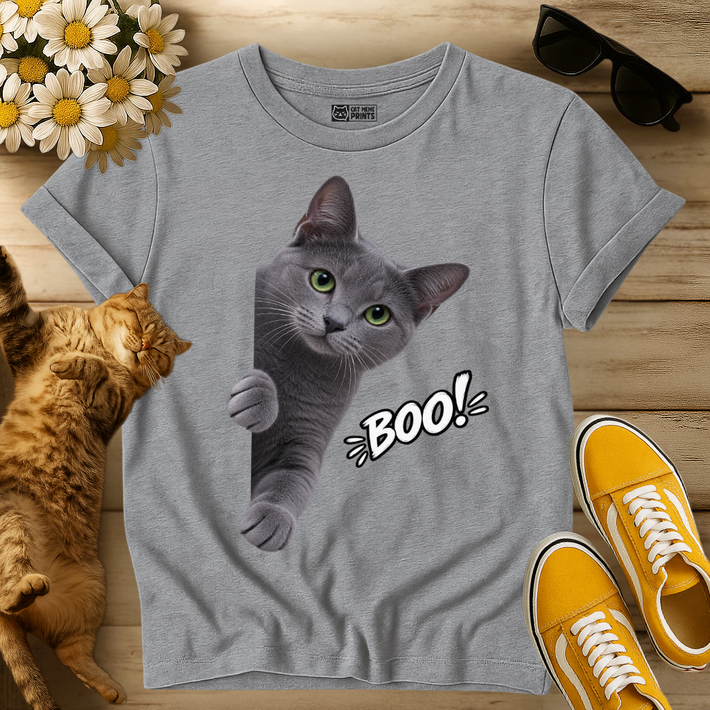 Blue Russian Cat Boo T-Shirt