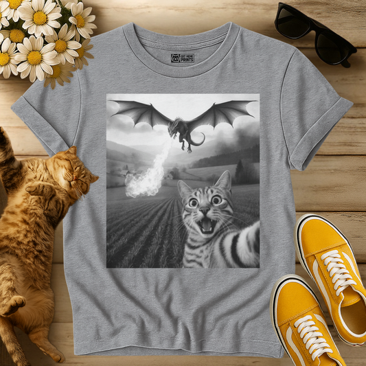 Cat Selfie with Dragon T-Shirt