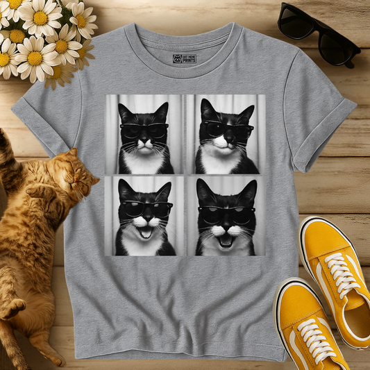 Cute Tuxedo Cat Photo Booth T-Shirt