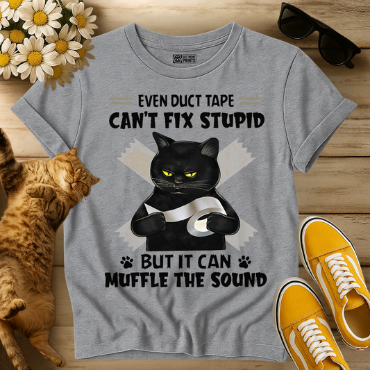Even Duct Tape Can't Fix Stupid Cat T-Shirt