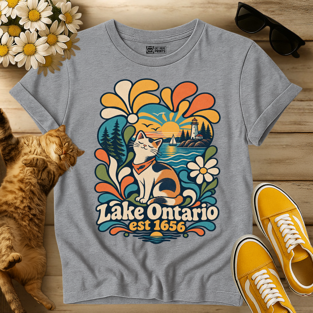 Groovy Lake Ontario Cat T-Shirt