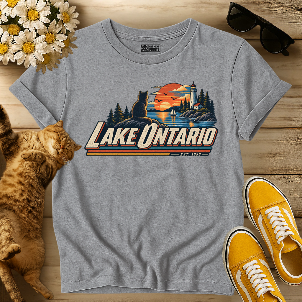Lake Ontario Vintage Cat T-Shirt