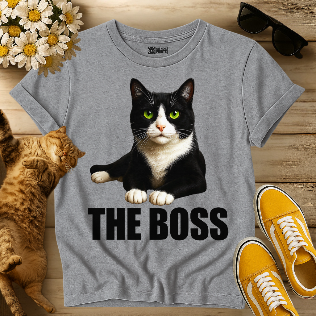 Tuxedo Cat is The Boss T-Shirt