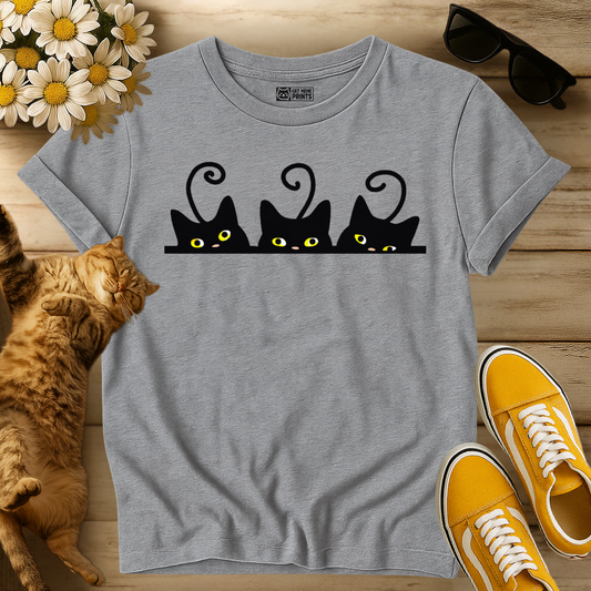 3 Funny Black Cats T-Shirt