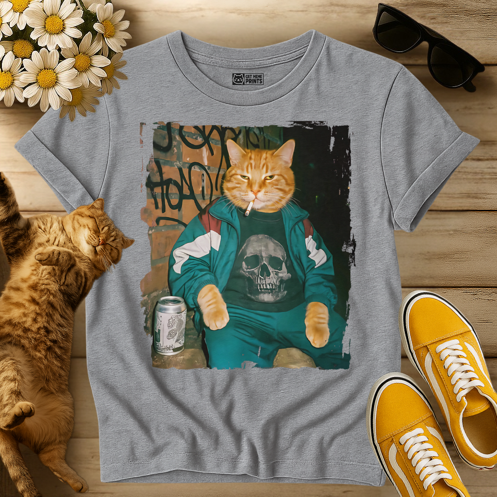 Gangster Cat Smoking T-Shirt