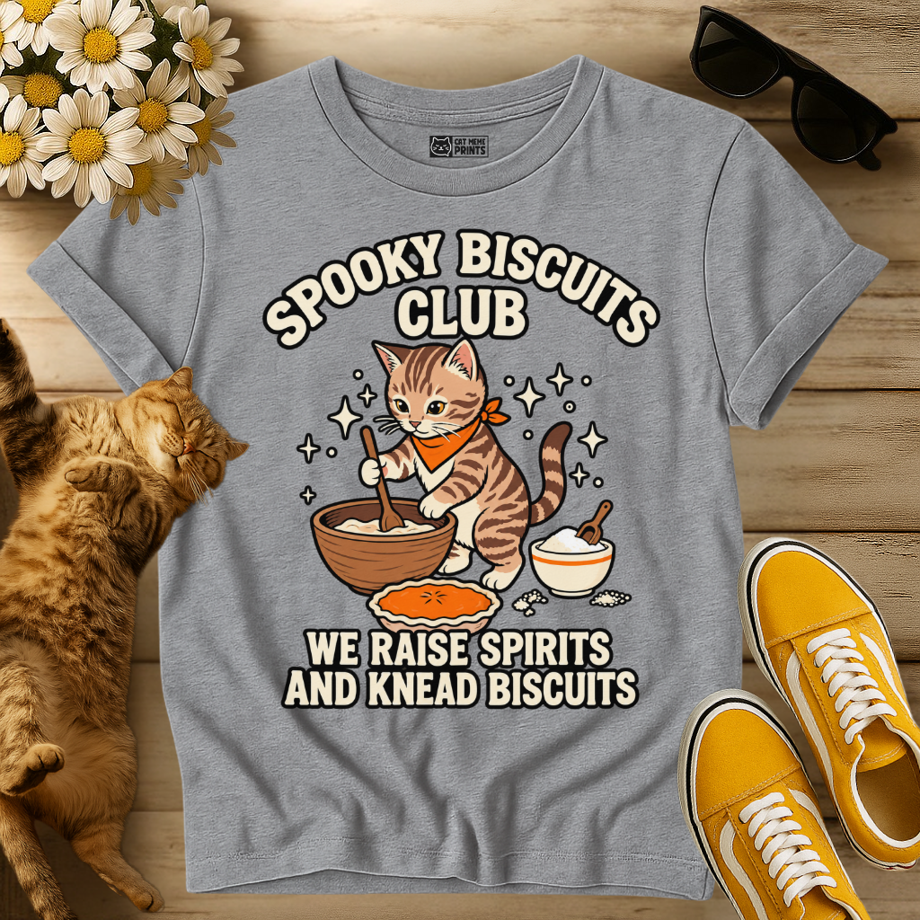 Cat Spooky Biscuits Club T-Shirt