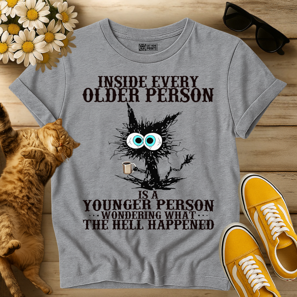 Inside Every Older Person is A Younger Person Cat T-Shirt