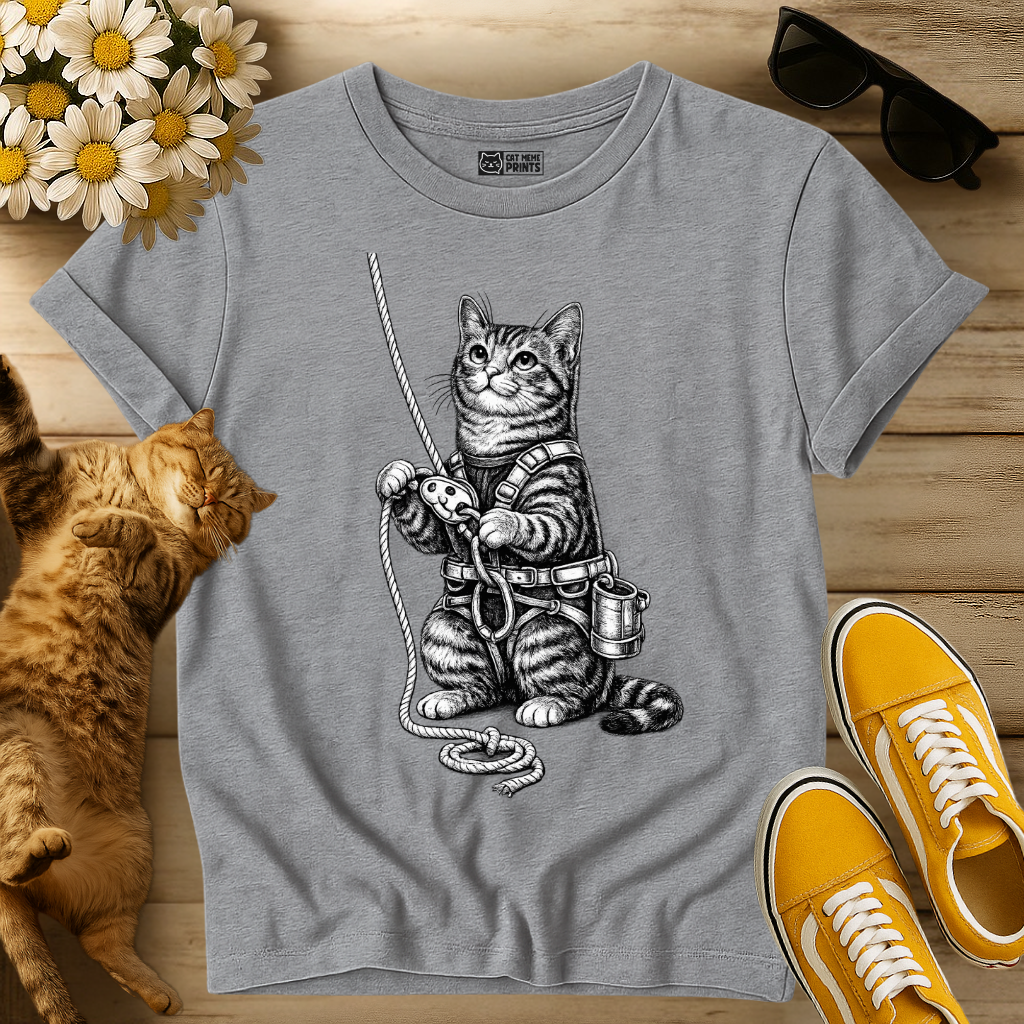 Rappelling Cat Climber T-Shirt