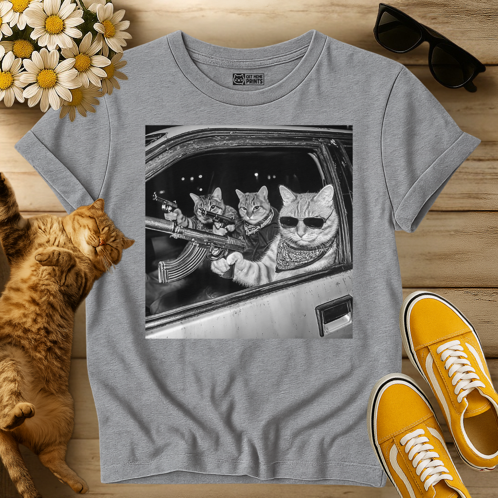 Gangster Cat Meme Selfie T-Shirt