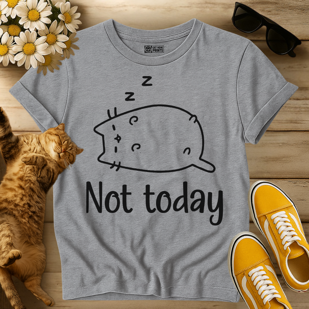 Not Today Crazy Cat T-Shirt