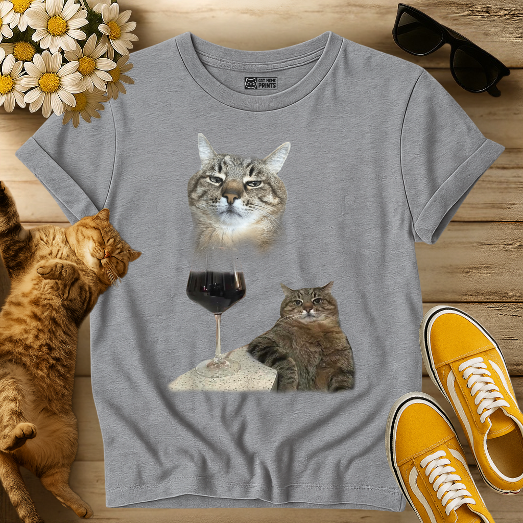Cat Drinking Meme Selfie T-Shirt