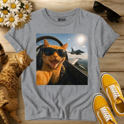 Cat Selfie Jet Airplane T-Shirt
