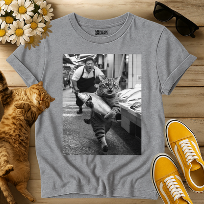 Cat Steals Fish Market T-Shirt