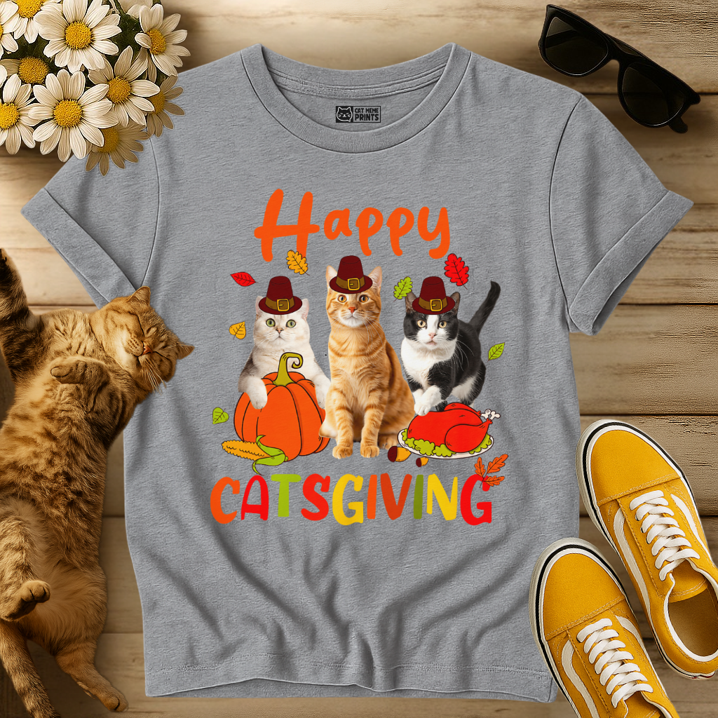 Happy Catsgiving fall Thanksgiving T-Shirt