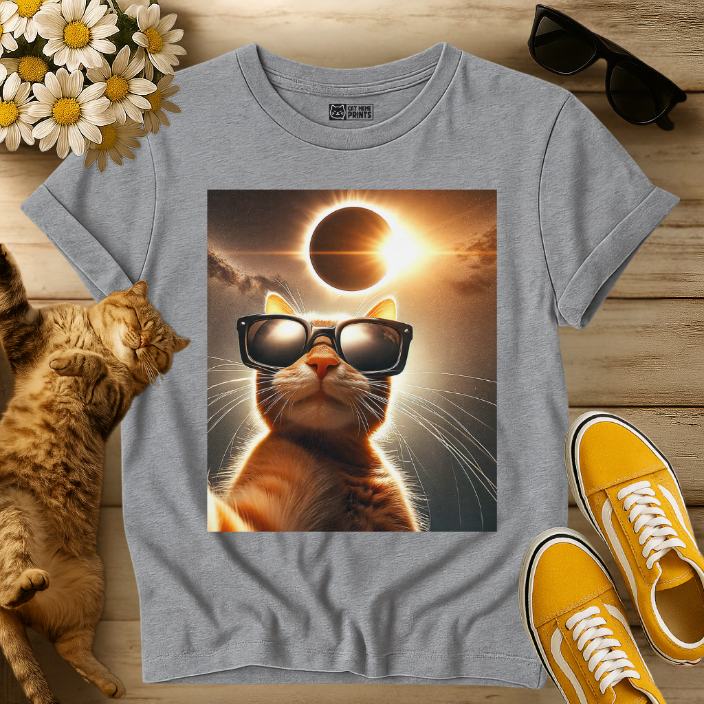 Cat Taking a Selfie with Solar T-Shirt