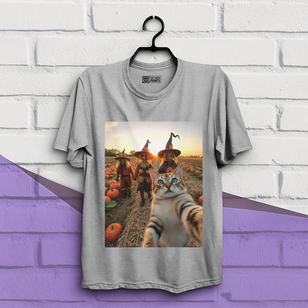 Cat Selfie with Scarecrow T-Shirt