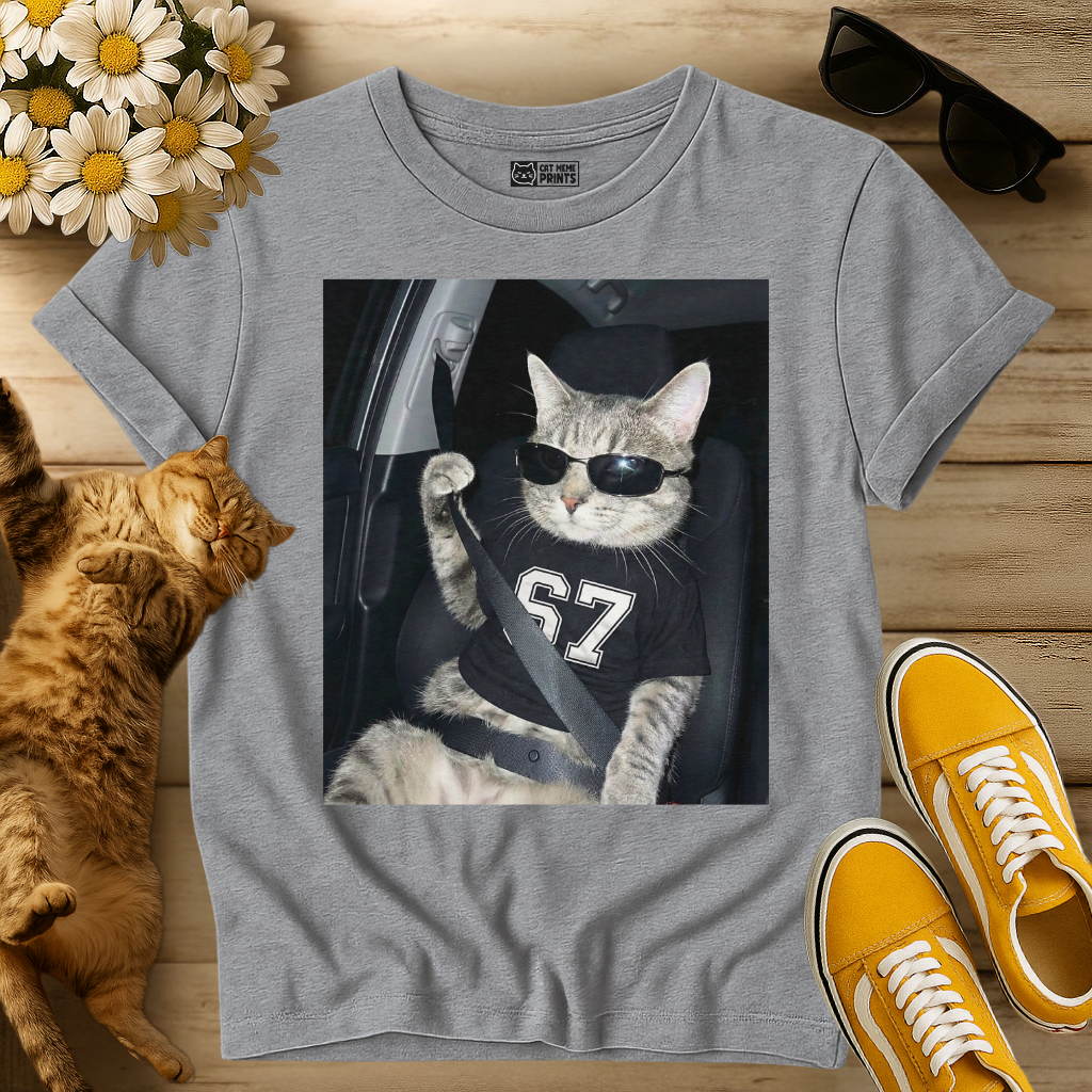 Cat Gen Alpha Wearing 67 Selfie T-Shirt