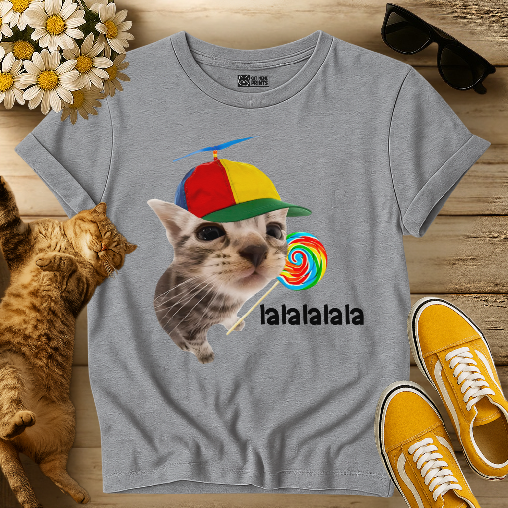 Cat With Lollipop lalala T-Shirt