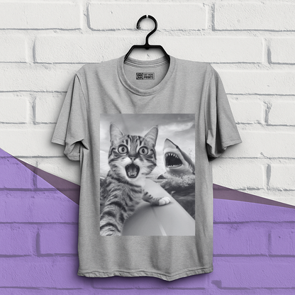 Cat Selfie With Shark T-Shirt