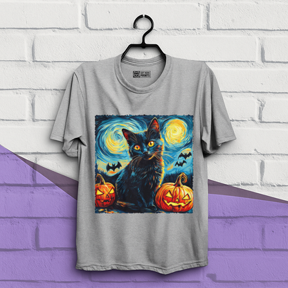 Black Cat Pumpkins Halloween T-Shirt