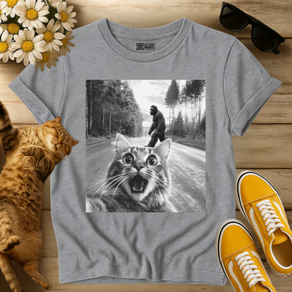 Cat Selfie With Bigfoot T-Shirt