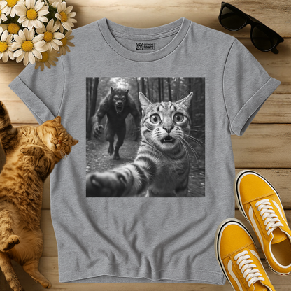 Cat Selfie With Werewolf T-Shirt