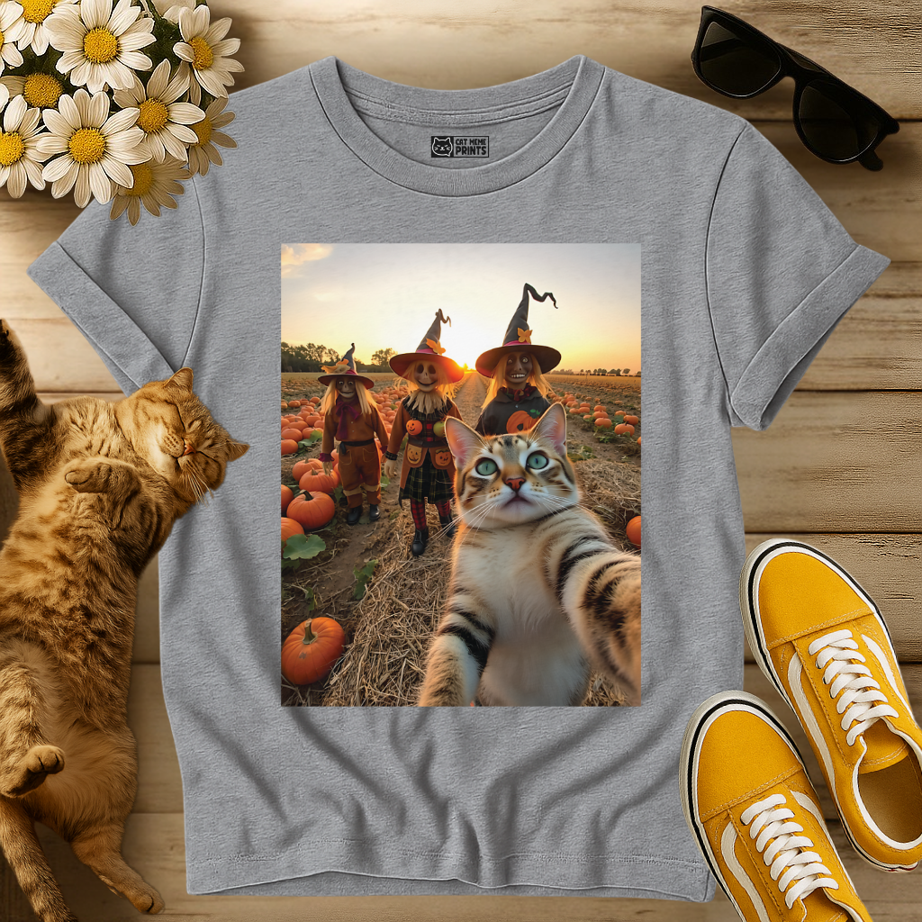 Cat Selfie with Scarecrow T-Shirt