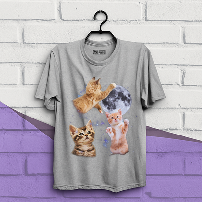 Three Cats Howling Moon T-Shirt