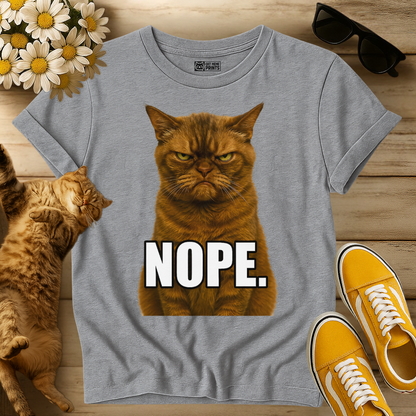 Nope Cat Grumpy Face T-Shirt