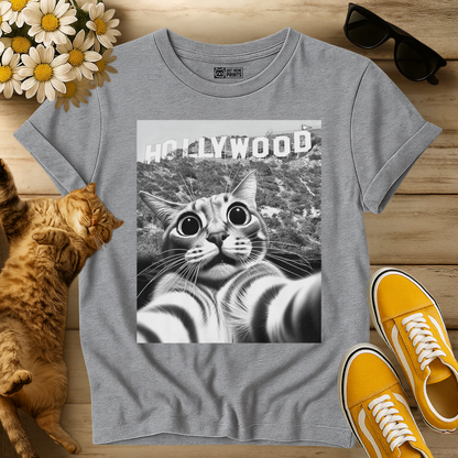 Cat Selfie With Hollywood Sign T-Shirt