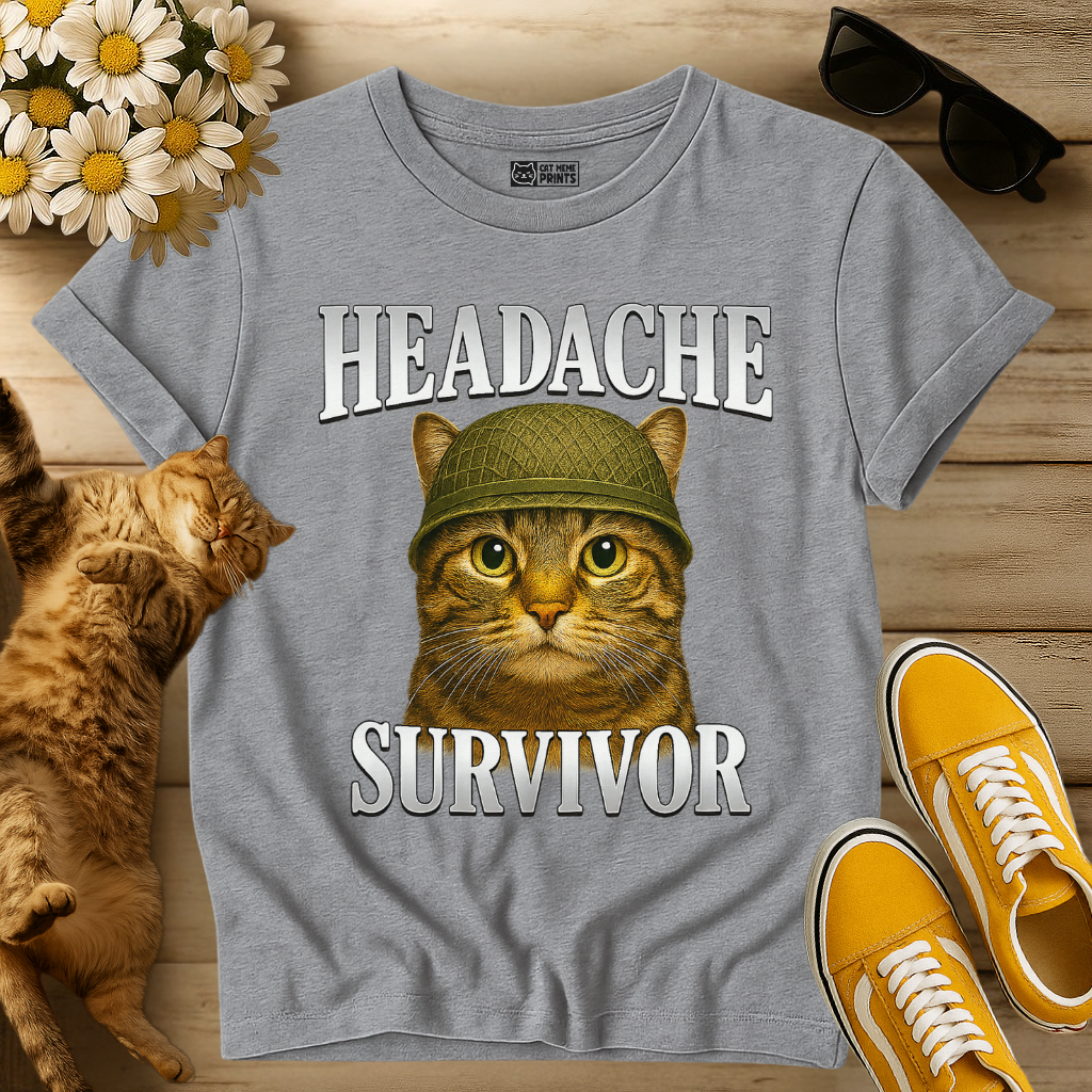 Headache Survivor Cat T-Shirt