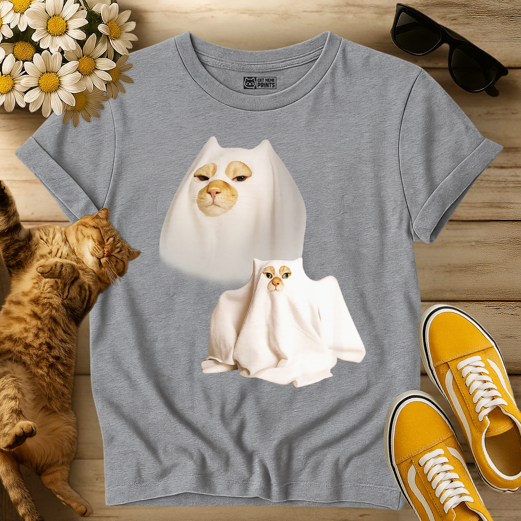 Ghost Cat Halloween T-Shirt