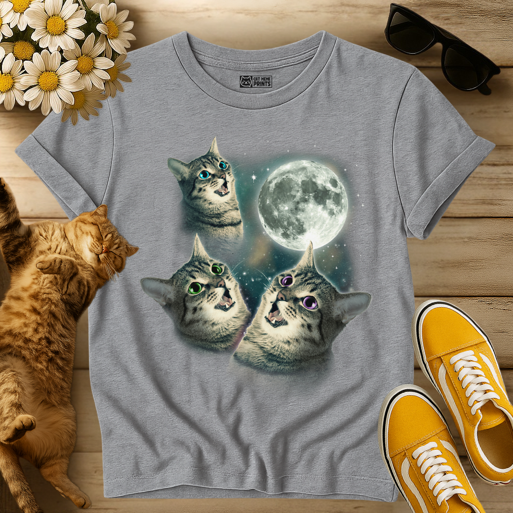 Three Cat Moon 3 Wolfs T-Shirt