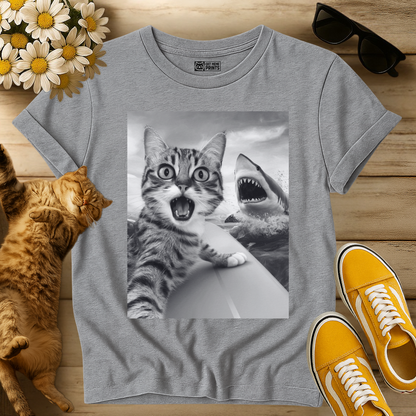 Cat Selfie With Shark T-Shirt