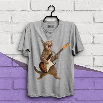Cat Playing Guitar Rock and Roll T-Shirt