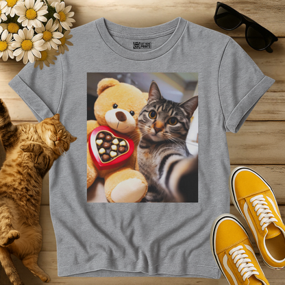 Cat Selfie with Teddy Bear T-Shirt