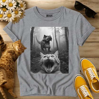Cat Selfie With T-rex T-Shirt