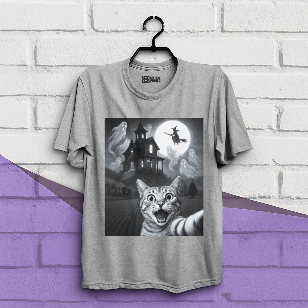 Cat Selfie with Skeleton T-Shirt