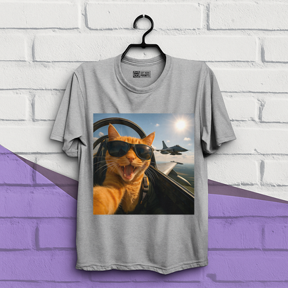 Cat Selfie Jet Airplane T-Shirt