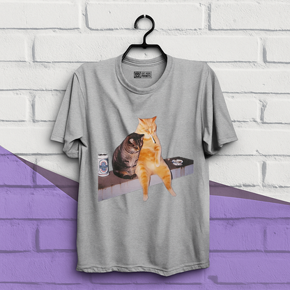 Cat Smoking & Drinking T-Shirt
