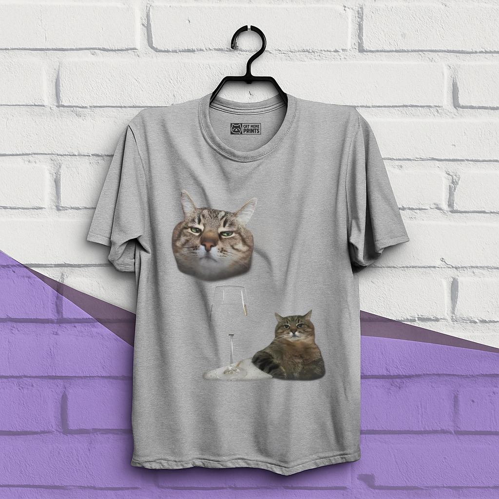 Cat Drinking Meme T-Shirt