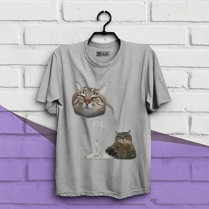 Cat Drinking Meme T-Shirt